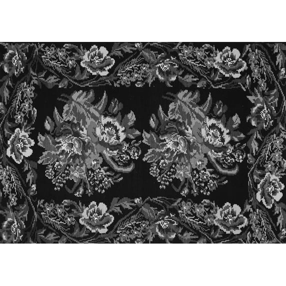 Ahgly Company Indoor Rectangle Medallion Gray French Area Rugs, 2' x 4'