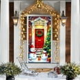 thumbnail image 5 of FastXmas Christmas Door Covers Ornament 2.95*6 Ft Red Merry Christmas Door Covers Washable Elastic Fabric Balls with Snowflakes Pattern Christmas Door Covers for Front Door Cover Festive Party Home, 5 of 6