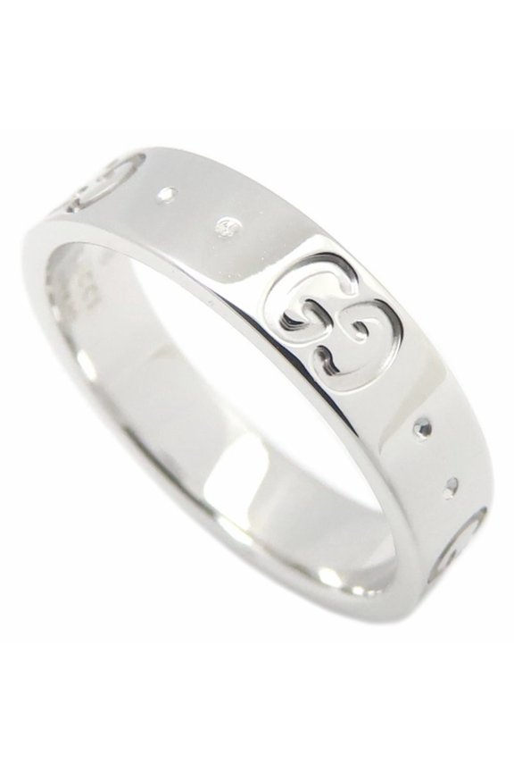 Pre-Owned GUCCI Icon Ring, Size #8, 18K White Gold, Women's, Item Number 295548