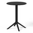 thumbnail image 4 of WestinTrends Playa 23.5" Outdoor Polypropylene Resin Round Patio Bistro Dining Table for 2, Black, 4 of 13