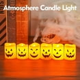 thumbnail image 6 of Dmlowu Halloween Led Candles, 6pcs Halloween Lights Flameless Candles, Scary Tea Lights Candles Battery Operated for Halloween Decorations Outdoor & Indoor, 2 inch Tea Pumpkin Lights, 6 of 9