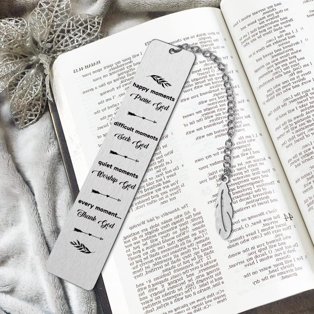 Marcapáginas con cadena para marcadores cristianos inspiradores, regalos, marcapáginas con versículos bíblicos para amantes de los libros, regalos de iglesia religiosa, feliz