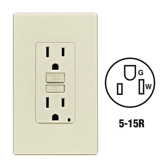 Leviton SmartLockPro Self-Test GFCI Outlet With Screwless Wall Plate