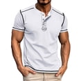 thumbnail image 2 of fatyb Men's Casual Shirts Short Sleeve Button T-Shirts Lightweight Pullover Summer Basic Tee for Men, 2 of 3