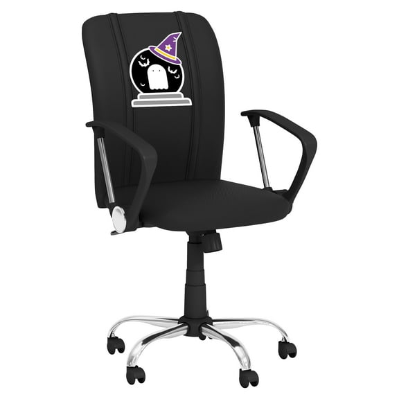 DreamSeat Black Ergonomic Durable Curve Task Chair Embroidered Batty Ghostly Goblin Halloween Logo
