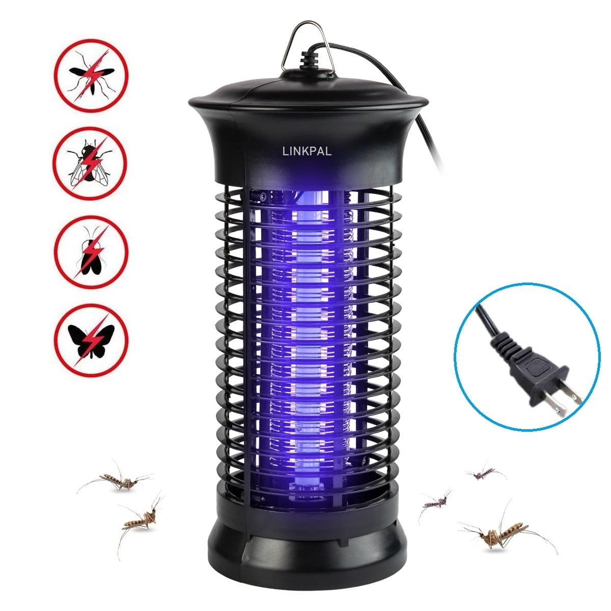 Home fomei Bug Zapper Updated Office Kitchen Mosquito Killer Insect Trap Pest Control Light with Switch Button Electronic UV Lamp for Indoor Outdoor Bedroom 