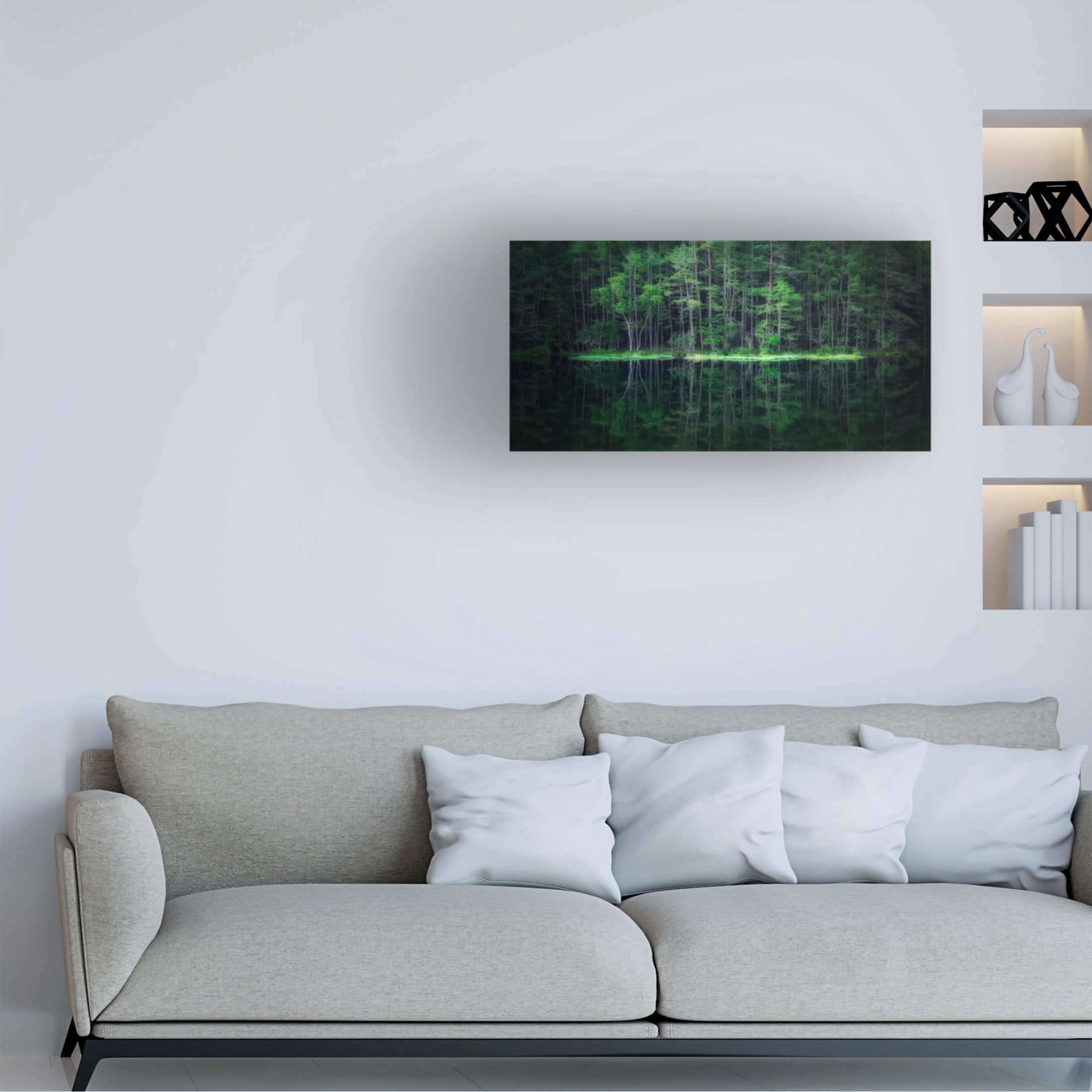Canvas Wall Art - Takeshi Mitamura 'Green World' Wall Art for Living Room, Bedroom, or Office Décor by Trademark Fine Art - 47 x 24 Inches
