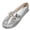 Silver, variant on Womens Shoes Metal Buckle Casual French Shoes Soft Sole Solid Color Flat Shoes Size 6.5