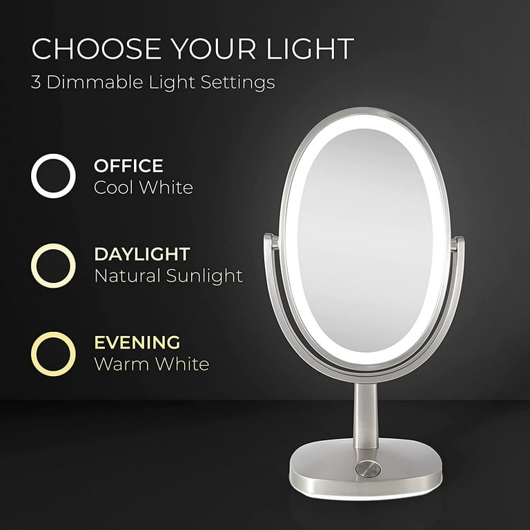 Zadro LED Lighted Compact Mirrors with Magnification and Rechargeable