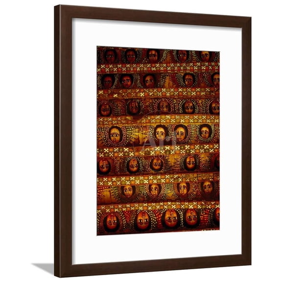 Pattern of Painted Faces on Ceiling of Debre Birhan Selassie Church, Gondar, Ethiopia, Framed Art Print Wall Art by David Wall Sold by Art.Com