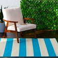 thumbnail image 2 of Ashton Woods 5' x 7' Blue Striped Outdoor Rug, 2 of 9
