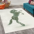 thumbnail image 2 of Horses Decorative Rug, Gallop Animal Motif Rearing up Blazing Devilish Moving Freely Theme, Quality Carpet for Bedroom Dorm and Living Room, 6 Sizes, Jade Green, by Ambesonne, 2 of 4
