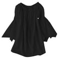 thumbnail image 2 of Ruffle off the shoulder women blouse tencel black bell long sleeves, 2 of 5