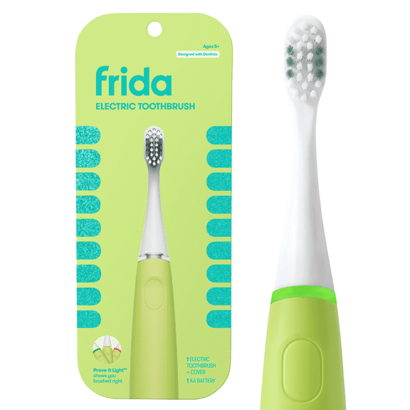 Frida For Kids Electric Toothbrush for Kids, Citrus Green, Medium Bristles, 1 Count