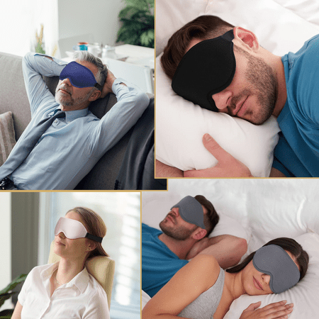 ComfiTime 3D Sleep Mask - 100% Blackout Eye Mask for Sleeping, Eye Covers for Men and Women, Contour Blindfold with Nose Baffle, Soft & Lightweight, Latex-Free
