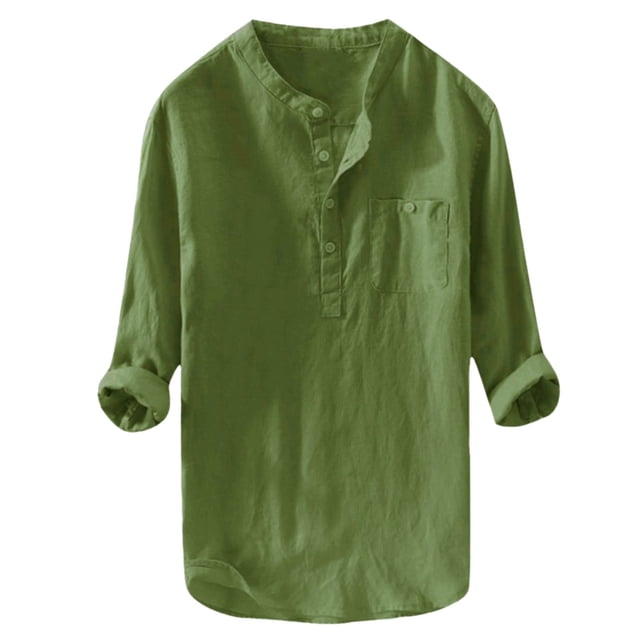 Shirts for Men Button Down Spring Summer Solid Color Lapel Large Size Holiday Short Sleeved Green Mens Fall Clothes size XXL
