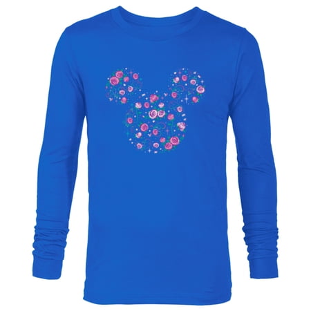 Disney Mickey Mouse June Birth Month Birthstone & Flowers - Long Sleeve T-Shirt for Men - Customized-Navy