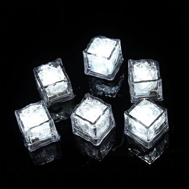 Bloque fluorescente LED de cubo de hielo luminoso de 12 piezas - Blanco Adepaton CPB-DE-LYY1505-7