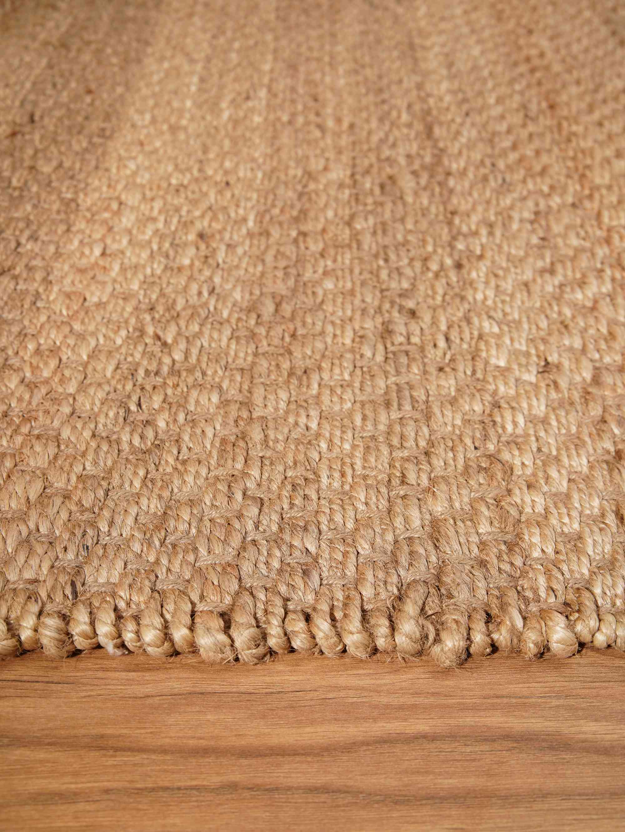 HAND WOVEN JUTE ECO-FRIENDLY AREA RUGS - 6'x9', Rectangle Shape, Camel Color, Solid Plain Pattern, High Pile, Natural Fiber, Outdoor Indoor Handmade Area Rugs for Living Room, Bed Room (J00006)