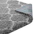 thumbnail image 5 of Modway Solvea Moroccan Trellis 8x10 Shag Area Rug in Gray and Ivory, 5 of 7
