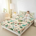 thumbnail image 4 of Castle Fairy Green Dinosaur 4 Pieces Queen Sheet Sets for Children,Merry Christmas Ultra Soft Flat Sheet,Kawaii Animal Queen Fitted Sheet,Microfiber Children Bedroom Decor, 4 of 7
