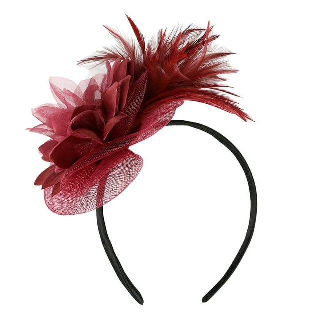 Feather Fascinators Womens Flower Derby Hat for Cocktail Ball Wedding ...