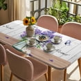 thumbnail image 3 of Purple Lavender Table Cloths for 4 Foot Rectangle Tables, Spring Floral Daisy Butterfly Leaves Gray Patio Waterproof Elastic Fitted Tablecloths, Washable Rectangular Table Cover for Camping, 3 of 8