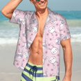 thumbnail image 7 of Fuzoiu Cute Rabbit Flower Print Hawaiian Shirt for Men, Summer Beach Casual Short Sleeve Button Down Shirts, Men’s Beach Summer Shirts with Pocket,X-Large, 7 of 7