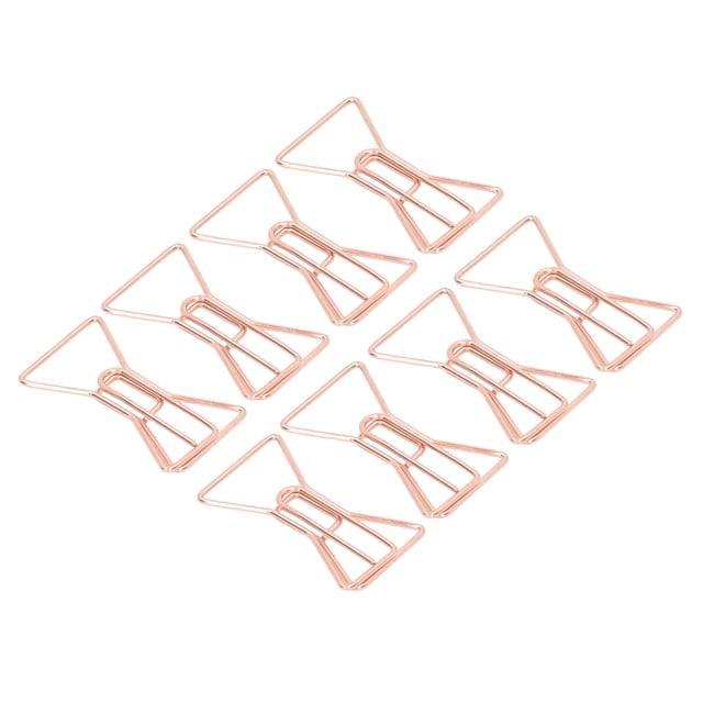 Paper Clips, Lovely Practical Portable Cute Paper Clips Bow Cherry Shape Electroplating Rose Gold 100 PCS For File Classification Bow Tie