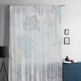 thumbnail image 5 of Blue Pink Coral Coastal Semi Sheer Curtains Drapes for Living Room, Bedroom, French Doors Window 96 Inches Long, Nautical Starfish Summer Beach Rod Pocket Chiffon Curtain Drapery Voile Drape Panel, 5 of 6
