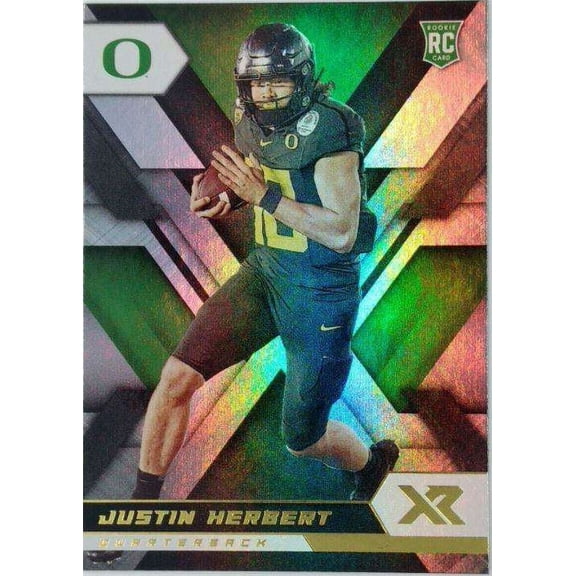 NFL 2020 Chronicles Draft Picks XR   Justin Herbert Single Sports Card #5 (Gold Rookie Card)