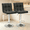 Black, variant on Atilioo Bar Stools Set of 2, Adjustable Counter Height Swivel Barstool Dinning Chair with PU Leather & Back and Footrest for Bar Kitchen, White