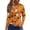 7# Saffron, variant on Womens 3/4 Sleeve Tops Halloween Crewneck Print Causal Loose Fit Three Quarter Sleeve T Shirts Black 3XL