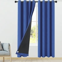 PiccoCasa 2 Panels Bedroom Waterproof 100% Blackout Curtains Dark Blue 42"x84"