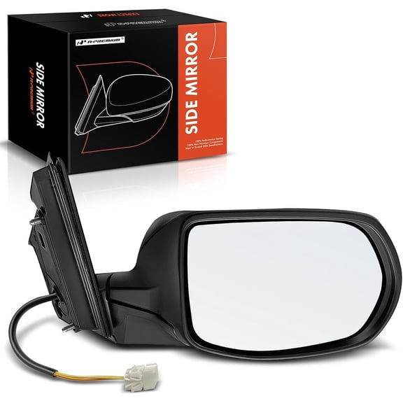 A-Premium Passenger Side Power Door Mirror - Compatible with Honda CR-V 2012 2013 2014 2015 2016 - Heated Manual Folding Black Outside Rear View Mirror - Replace# 76208-T0A-A21