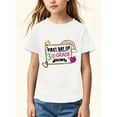 thumbnail image 1 of Spring-Summer Girls' Round Neck Short Sleeve Fashion T-Shirt for Back-to-School Season! Rainbow, Apple Elements with "FIRST OF 3RD GRADE" Letter Print Comfort Stretch Fabric Top, 1 of 6