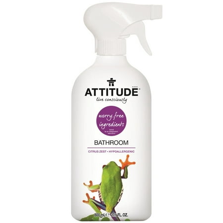 Attitude Live Consciously Bathroom Cleaner Spray  Citrus Zest  27 Oz