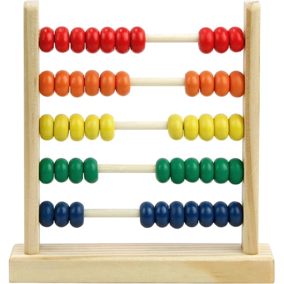 Sealive Wooden Abacus for Kids Math - 50 Beads Counting Toy, Multi-Color Counters for Kids 3-5, Counting Toys for Preschool Learning & Development, Develops Coordination, Motor Skills