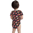 thumbnail image 3 of Yiaed Red Rose Flower Print Infant Climbing Short Sleeve Onesie One-Piece Baby Bodysuit Clothes 0-12 Months -6 Months, 3 of 6