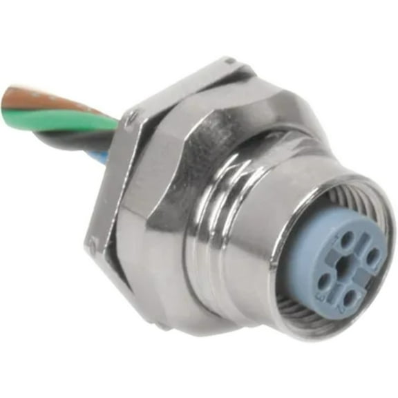 FKFDW 4.5-3/S618 Cordset, M12, Female Receptacle, Panel Mount, 5 Wire, 3 Meters, PVC, Gray, RoHS