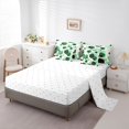 thumbnail image 5 of Manfei Geometric Honeycomb Hexagon 7-Piece Bedding Comforter Set,Modern Minimalist Art King Bedding Sets,Green Gold White Bed Sheets For Men Women,Microfiber Bedroom Decor Reversible, 5 of 8