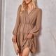 thumbnail image 1 of Vestido Midi Fluido Para Mujer, Agradable A La Piel, Cuello En V, Manga Larga, Vestido De Columpio, Suave Y Cómodo Para El Club, 1 of 6