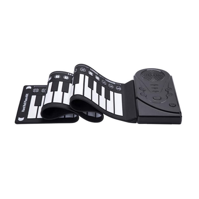 sweethay Teclado Digital Flexible portátil Piano 49 teclas de silicona Flexible electrónico enrollable Piano juguetes para niños altavoz incorporado Cables de audio/vídeo