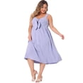 thumbnail image 3 of DARING DIVA Women's Plus Size Cute Bow Flowy Back Smocked Midi Cami Dress 4X Purple, 3 of 6