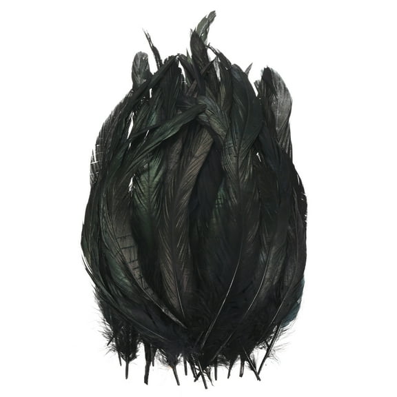 Uxcell 50-Pack Feathers for Crafting, Black 9.84-11.81 Inch Natural Fluffy Feathers Plume for Wedding Decorations Feathers