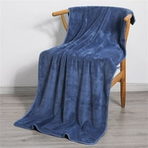 Dark Blue Fleece Throw Blanket for Couch and Bed, Baby Grade Cozy and Warm Plush Fuzzy Throws for Kids Toddler Boys and Girls