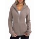 thumbnail image 1 of Sudaderas con Capucha y Cremallera para Mujer, Chaquetas de Forro , Sudaderas de Gran Tamaño, Conjuntos de Moda de Otoño, Suéteres, Ropa de Invierno. Caqui M, 1 of 10