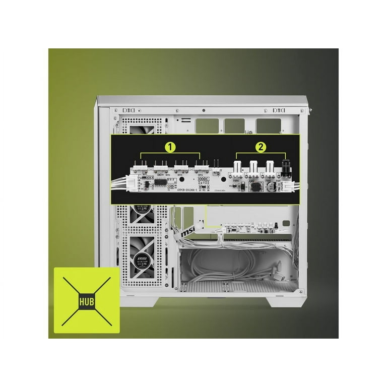 MSI MAG PANO M100R PZ White Micro-ATX PC Case - Supports MSI MAG PANO M100R PZ White Micro-ATX PC Case - Supports