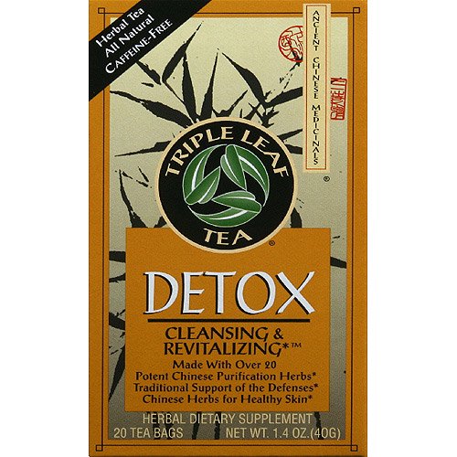 Triple Leaf Tea Detox Herbal Dietary Supplement Tea Bags, 1.4 oz, (Pack