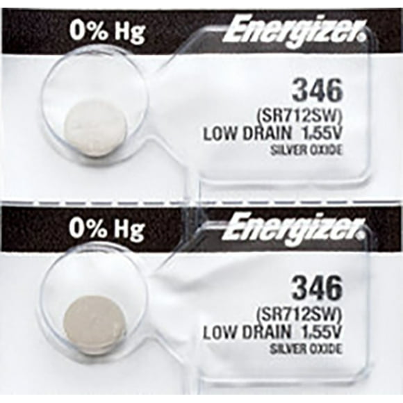 2 x Energizer 346 Watch Batteries, SR712SW Battery